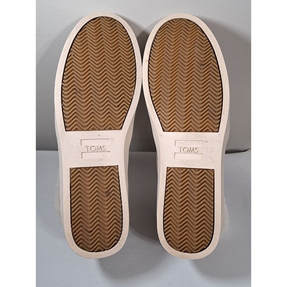 Toms Paxton Womens Tan Water Resistant Leather Faux Fur Lined Slip On Shoes Sz 9 - Picture 9 of 10